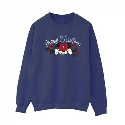 Womens/Ladies Minnie Mouse Christmas Holly Sweatshirt