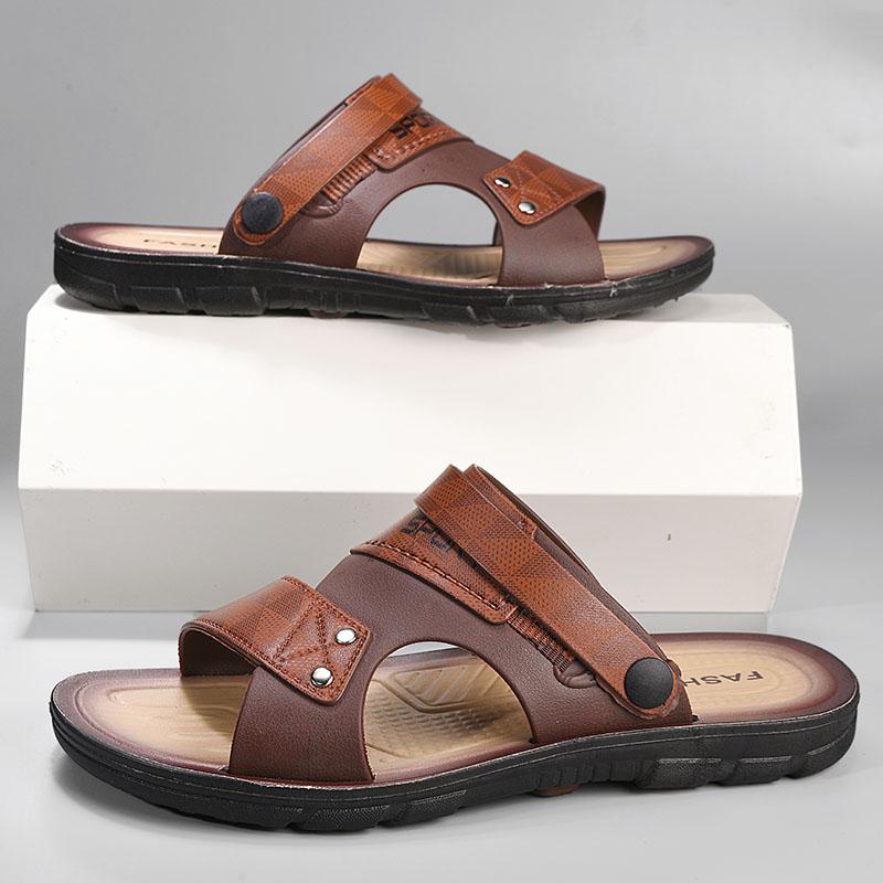 Men's Sandals Summer Fashion Casual Shoes For Men Slippers Male Comfortable Leather Sandals Men Beach Slippers Shoes Sandals