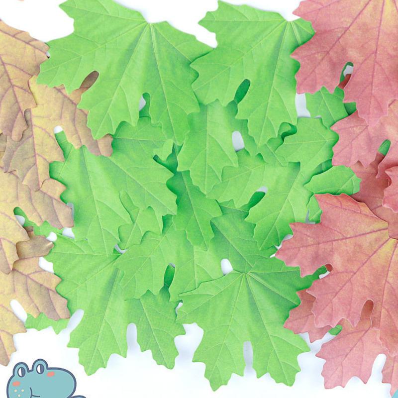 1 Pieces Cute Maple Leaves Sticky Notes Stationery Sticker Memo Pad Planner