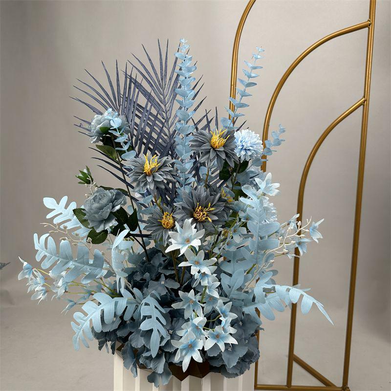 Wedding Floristry: Simulated Flower Scene Arrangement with Seven Optional Colors for T-Stage and Aisle Decoration