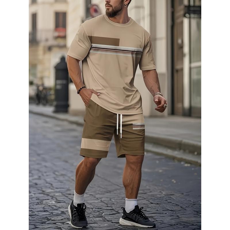 Summer 2026 Bestseller Men s short-sleeved suit Breathable casual and fashionable 3D printed outdoor streetwear S
