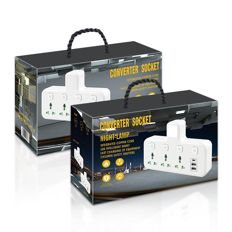 "Multifunctional USB Power Socket: UK, EU, US Standards, 220V"