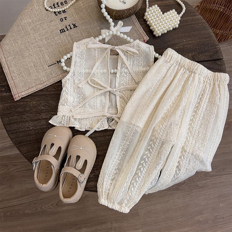 Girl's Princess Style Set Baby Summer Dress Set Children's Summer Thin Beach Set