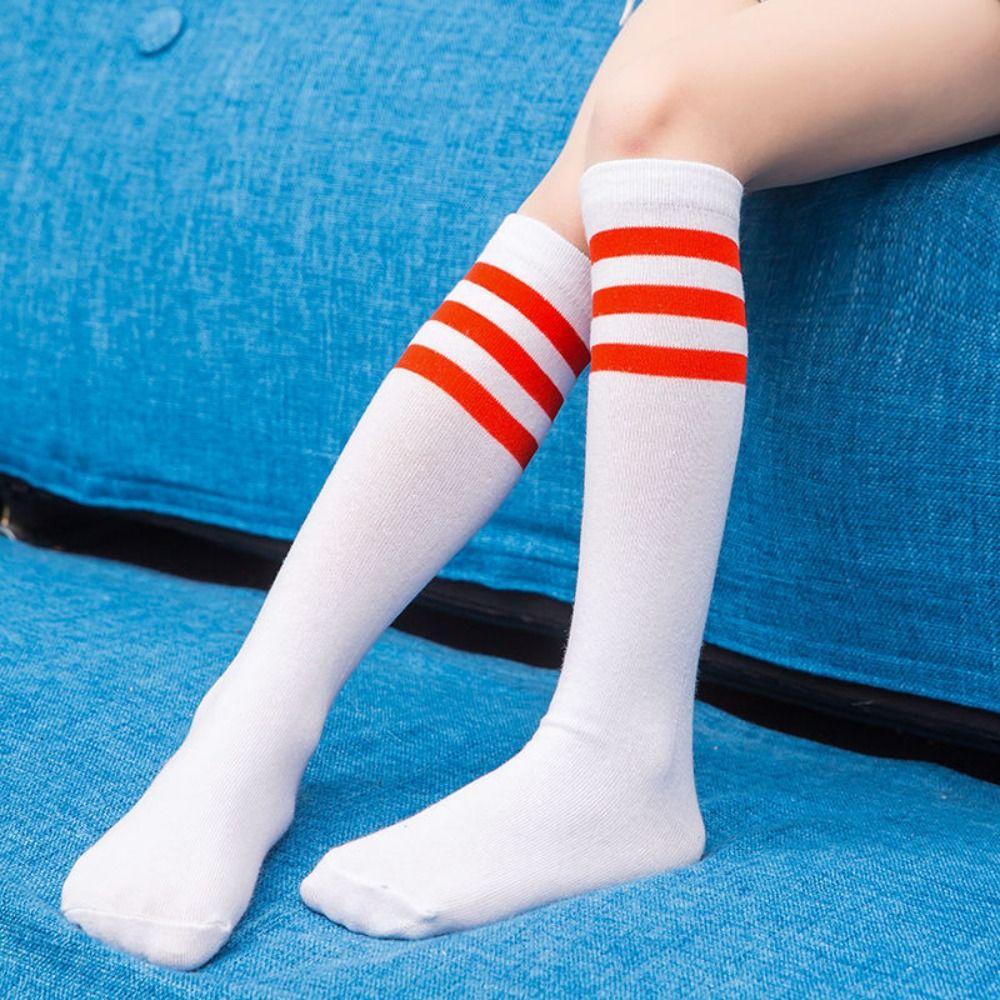 Striped Football Socks Unisex Long Tube Socks Japanese Style Athletic Socks  Marathon