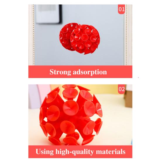 9CM 3D Suction Cup Ball Anxiety Stress Relief TPR Sticky Ball Toss