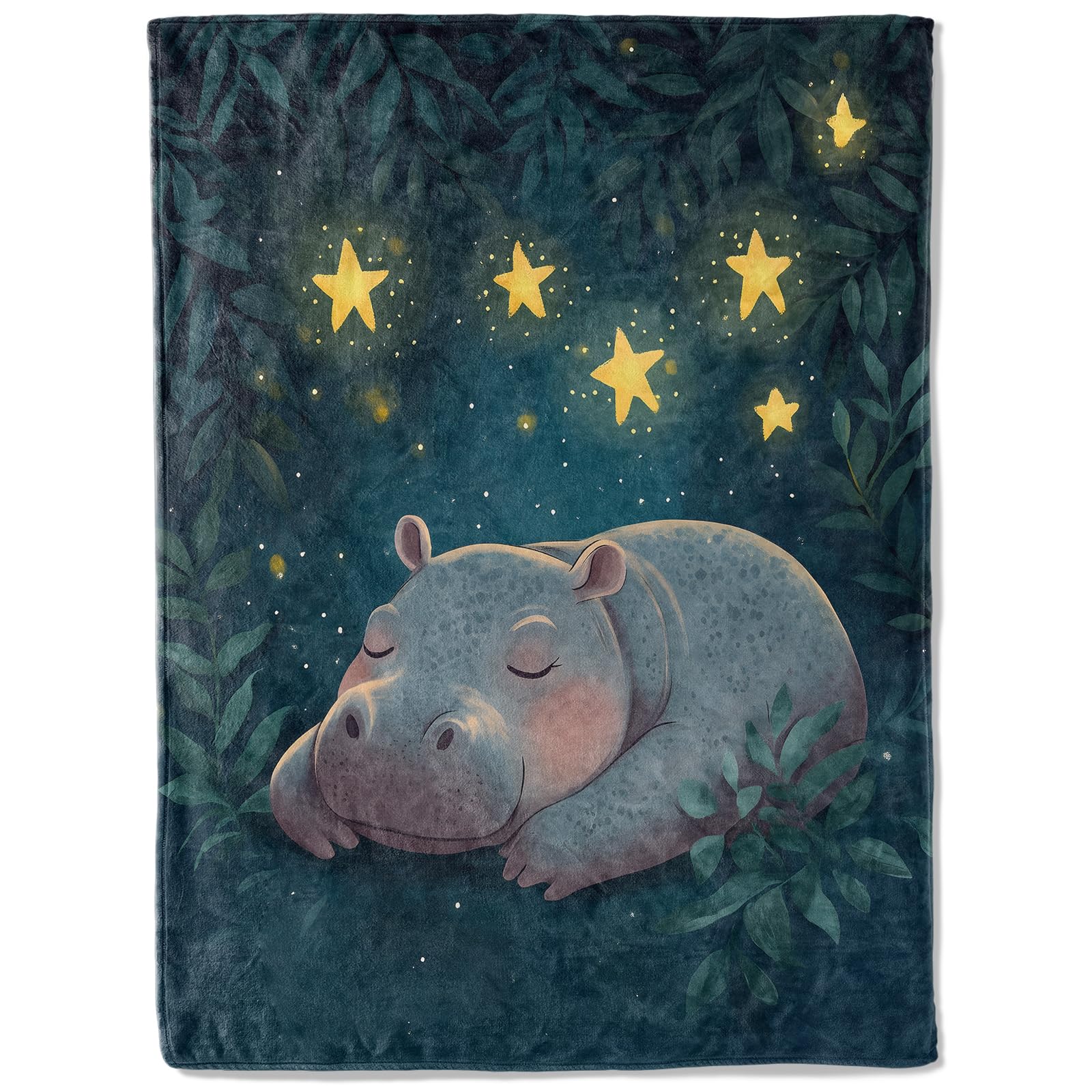

Lovely Hippo Throw Blanket Cute Cartoon Flannel Blanket for Couch Bed Travel Outdoor Home Decor Warm Fuzzy Blanket for Boys Girl 75x90cm