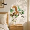 Squirrel Wall Decals Watercolor Sticker Cute Tree Branch Decal Stickers Forest Animal Mural Art for Living Room Bedroom Nursery Removable PVC