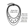 4pcs Gothic Black Star Element Pendant Tassel Hip Hop Retro Chain Necklace Set Party Jewelry for Women.Kpop Style Jewelry