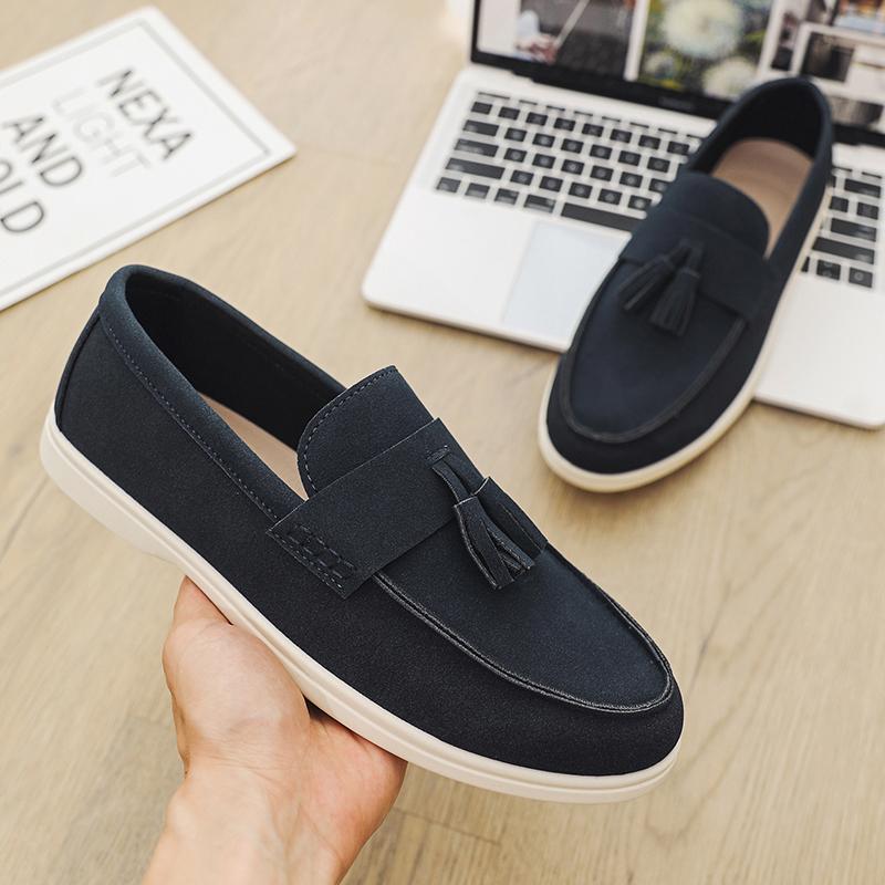 Fashion Formal Man Loafers Leisure Walk Tassel Moccasins Italian Breathable Slip on Male Dress Shoes Handmade PU Leather Men Casual Shoe