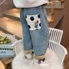 Girls' Plush-Lined Winter Denim Pants: Stylish Fleece-Lined Jeans for Toddlers