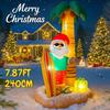 7.87FT Christmas Inflatable Toys LED Santa Tropical Beach Palm Tree Supplies Home Ornaments Holiday Gift Xmas Yard Decorations