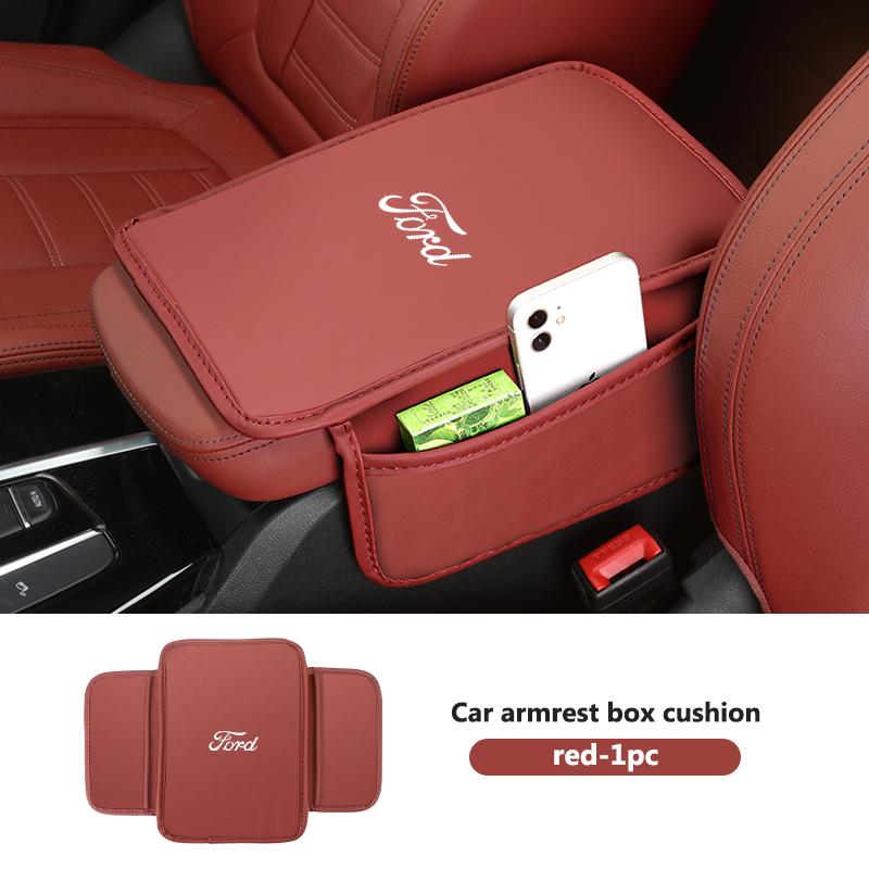 For Ford Nappa Leather Car Armrest Box Cushion Soft Sponge Interior Accessory Focus mk2 mk3 mk4 Fiesta Ranger Mondeo S-MAX Kuga