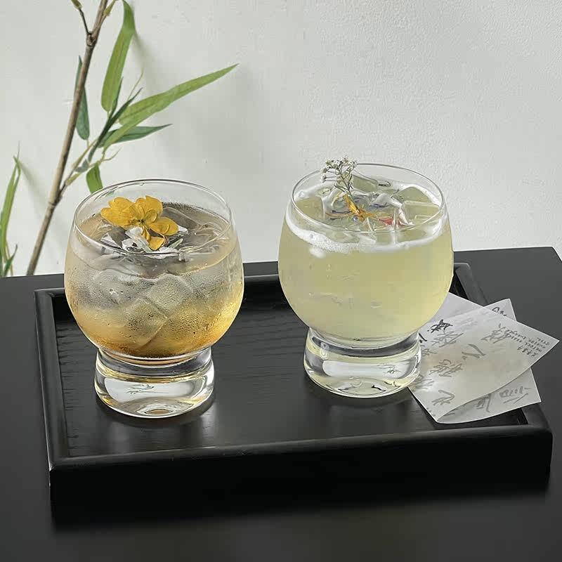 ZISIZ Handmade Transparent High-Foot Glass Cup