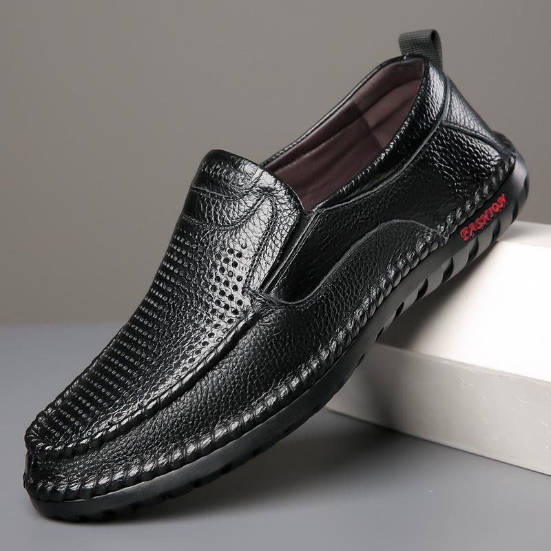 Men Dress Shoes High Quality Genuine Leather Work Shoes Slip-on Men Driving Shoes Comfortable Breathable Party Shoe Men Sneakers