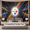 Custom Name Text Tapestry Pittsburgh Steelers Personalized Polyester Wall Tapestry For Bedroom And Room