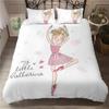 Set Copripiumino Ragazza Danzatrice di Balletto Cartone Animato Ballerine Set Biancheria da Letto per Bambini Adolescenti Microfibra Matrimoniale Queen King Copripiumino
