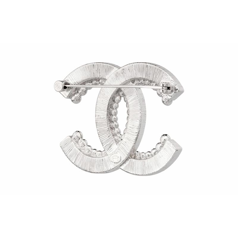 CHANEL Classic Double C Pattern Metal Brooch Women's Style