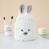 Turban towel cap FOR drying hair microfiber TEDDY BEAR universal (blue)