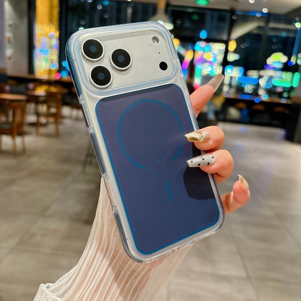 Custodia per Telefono Trasparente Magnetica Antiurto Colore Originale di Alta Qualità per iPhone 17 Pro Max Air per Ricarica Magsafe Copertura Anti-Caduta
