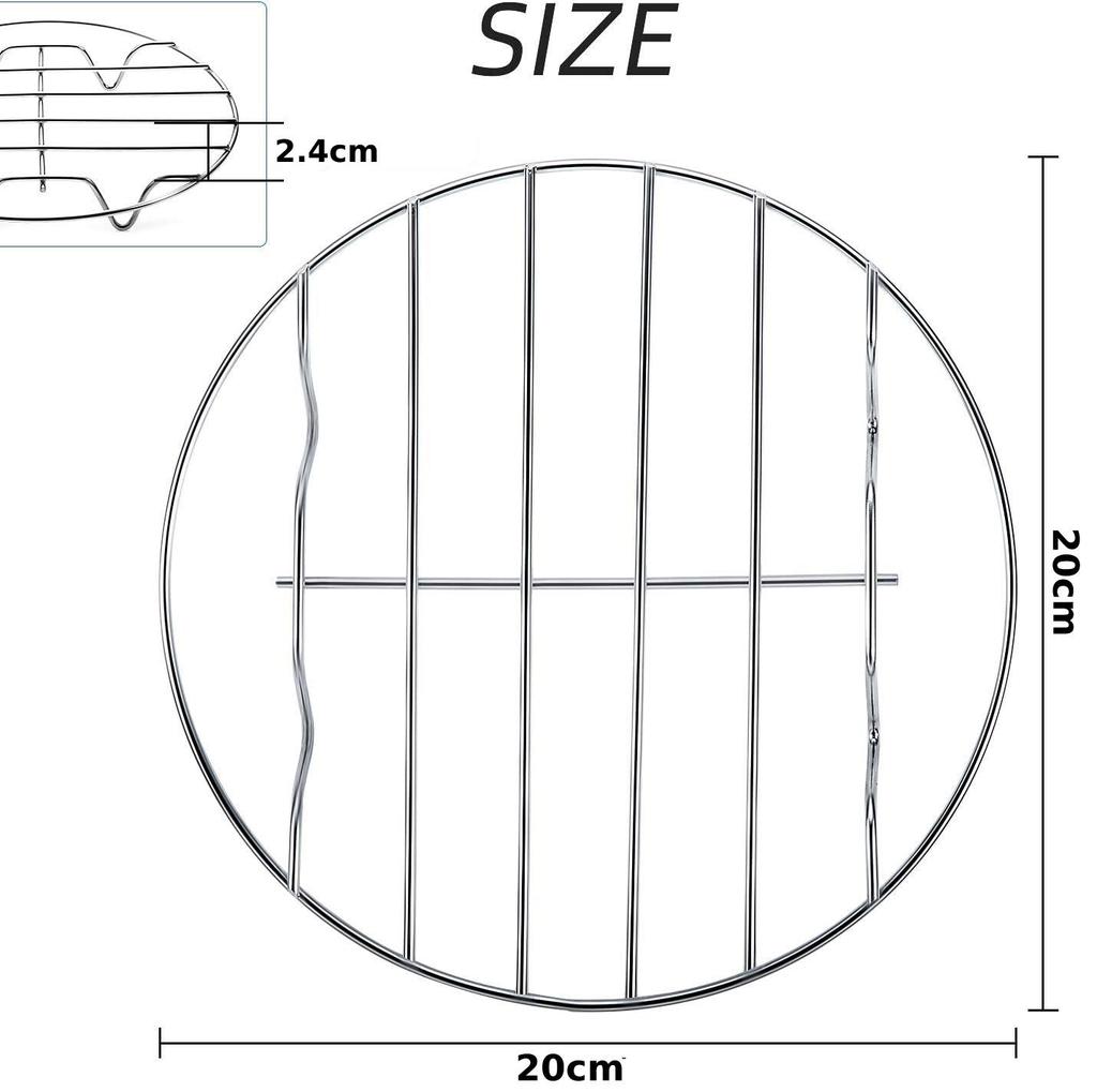 6/7/8 Inch Round Cooling Rack Stainless Steel Cooking Steaming Roasting Rack For Oven Pot Air Fryer Pressure Cooker Cake Pan