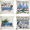Christmas Cartoon Pillowcase Set Set of Four Home Living Room Decoration Pillowcase Backrest Pad Car Waist