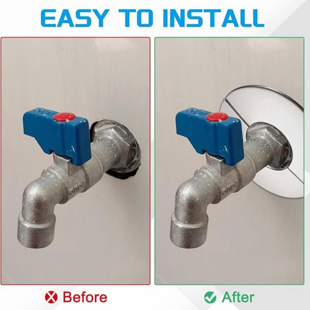 1pc Faucet Decorative Cover Self-Adhesive Stainless Steel Round Covers Shower Water Pipe Wall Hole Cover Bathroom Accessories