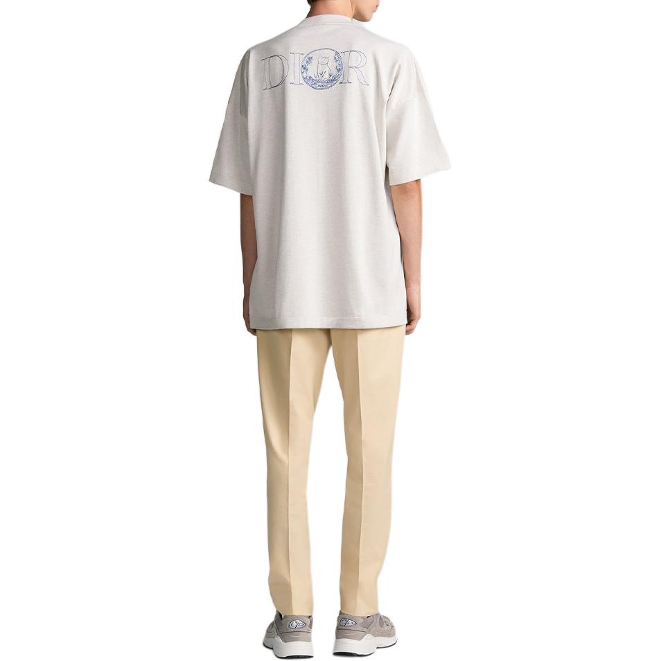 DIOR SS25 Summer Men's Clothing Collection T Shirt Men's Beige 583M625AT823-C185