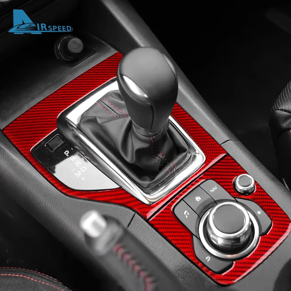 Adesivo in Vera Fibra di Carbonio Morbida per Mazda 3 Axela 2014 2015 2016 LHD RHD Pannello Cambio Automatico Interno Accessori di Finitura Auto
