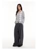 Women's Early Autumn College-Style Knit Cardigan - Color Block Diamond Pattern