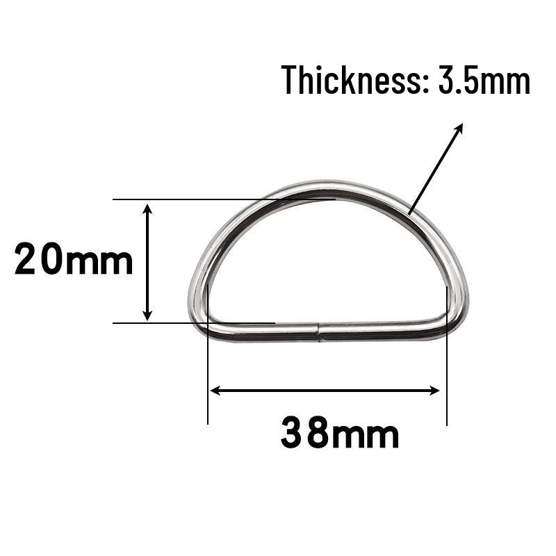 Metal D-Ring Buckle for Bags and Suitcases: Semi-Circular Iron Hardware for Clothing Accessories