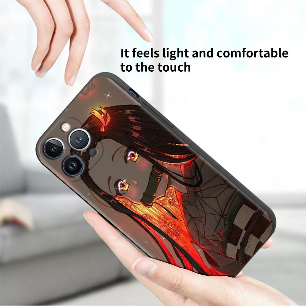 Pouzdro Pro Apple iPhone 14 11 13 12 Pro 7 XR X XS Max 8 Plus 6 6S SE 2022 13Pro Černé Měkké Telefonní Funda Anime Demon Slayer