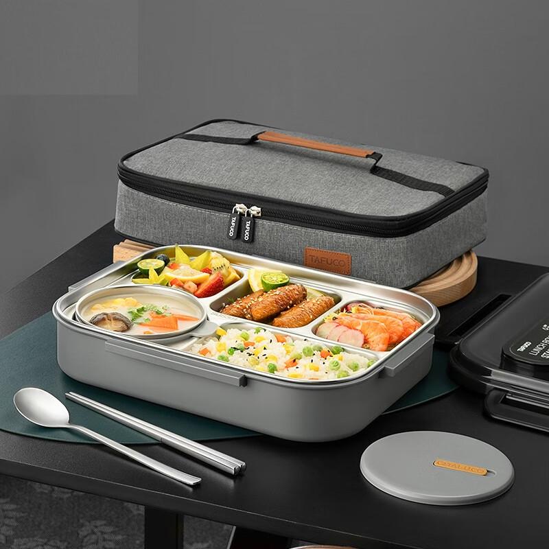 Large Capacity 304 Stainless Steel 5-Compartment Bento Box
