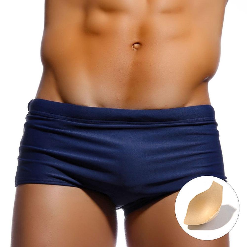 UXH Men's Black Plus Size Swim Trunks with 3D U-Pouch