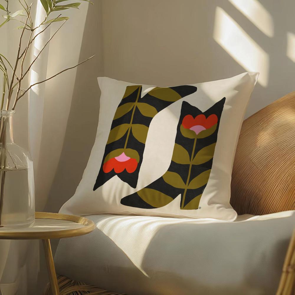 

Decorative Botanical Print Pillow Case Silky Elegant Comfort Sofa Bed Invisible Zipper 30cmx30cm