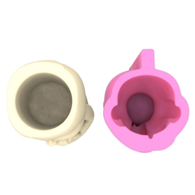 Boy and Puppy Succulent Pot Mold for DIY Concrete Flower Pots Resin Mold Pen Holder Resin Mold Desktop Decoration Home