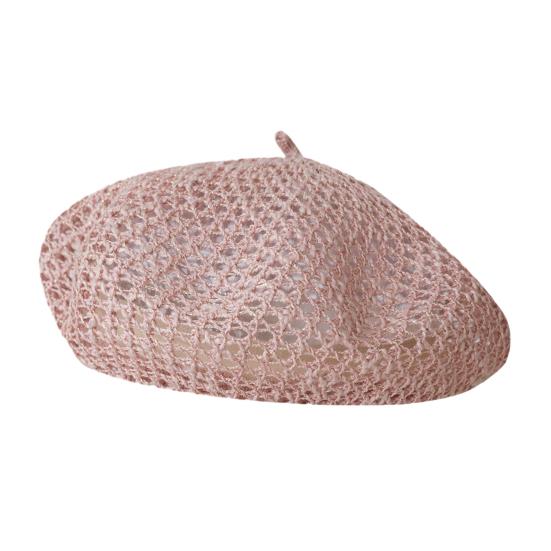 Yousheng Women Beret Hat, Hollow Design Gauze Beret Hat, Solid Color Versatile Headwear for Hiking Outings Traveling Shopping And Daily