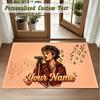 Crystal Velvet Square Rug Custom NameBruno Mars Pattern Non Slip Home Floor Decor Rug