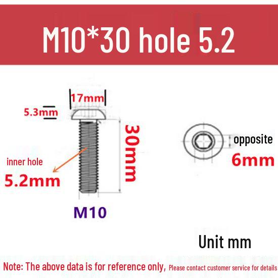 Stainless Steel 304 Pan Head Hollow Hex Screw (M4-M12)