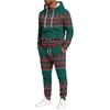 Men's Christmas Print Hoodie and Sweatpants Set, Lightweight Casual Two Piece Outfit with Straight Leg Pants