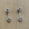 CZ 925 Sterling Silver Earrings, Ear Jacket Handmade Earrings, Gift For Her,
