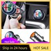 Bilklistermärken För Alfa Romeo Bilmärke Cigarettändare 12V ABS Rostfritt Material För Alfa Romeo Mito Brera 147 Giulietta 159 15