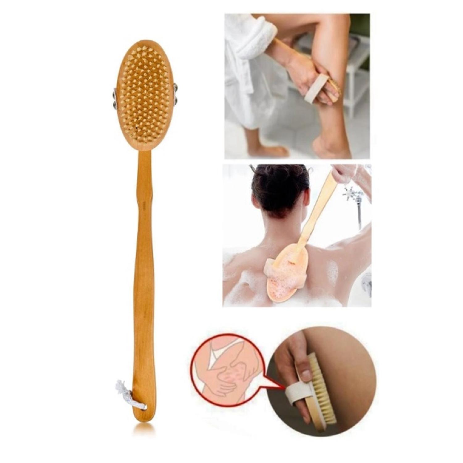 

Natural Horsehair Cellulite Brush Long Horsehair With Wooden Handle