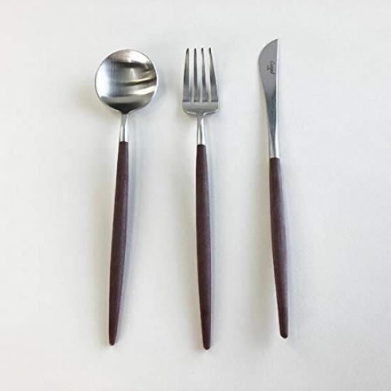Cutipol GOA Brown Silver Dessert Fork G007B
