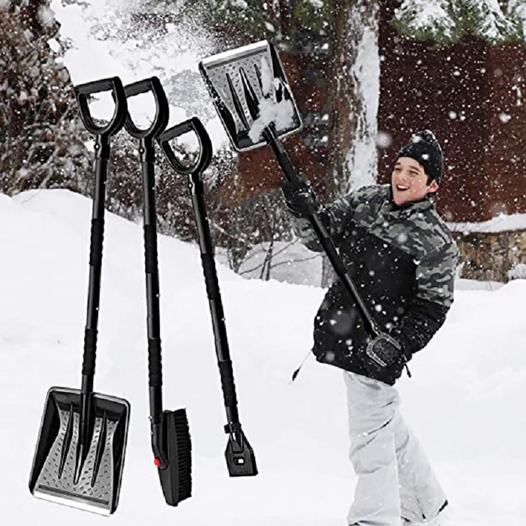 Snow Shovel Kit 3 In 1 Foldable Car Snow Shovel Set Portable Emergency Snow Remover Tools for Car