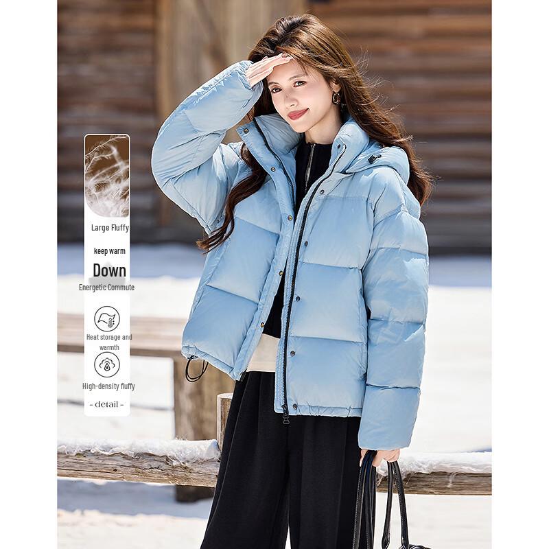 

Женская пуховая куртка с капюшоном для города M