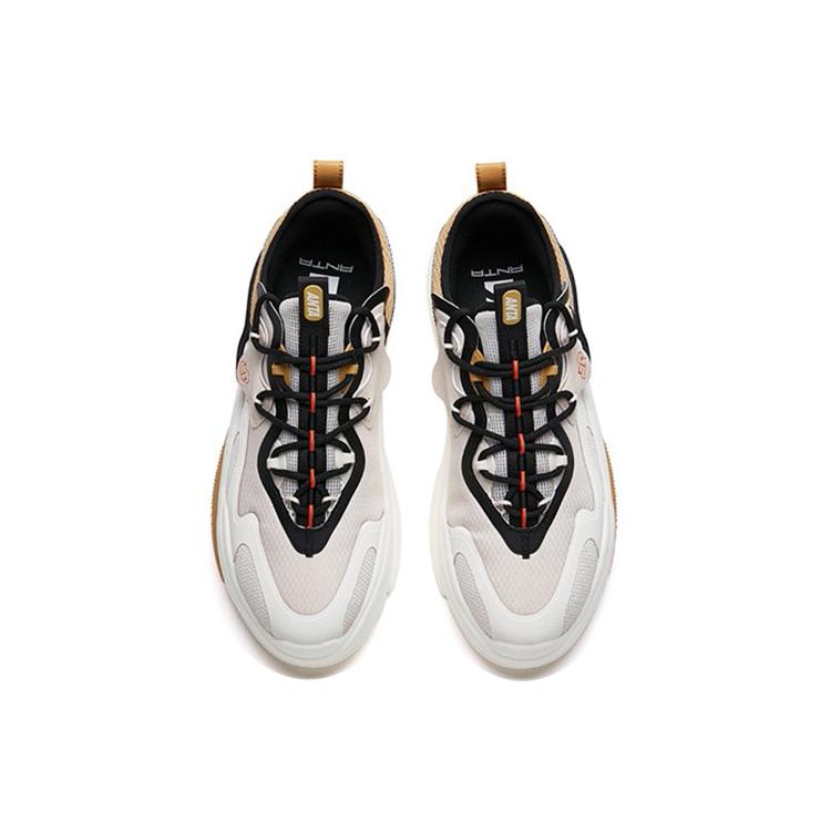 ANTA AT91 Skateboard Shoes Men's Low top Mud Gray/Ivory White/Black/Camel Yellow 112218072-4