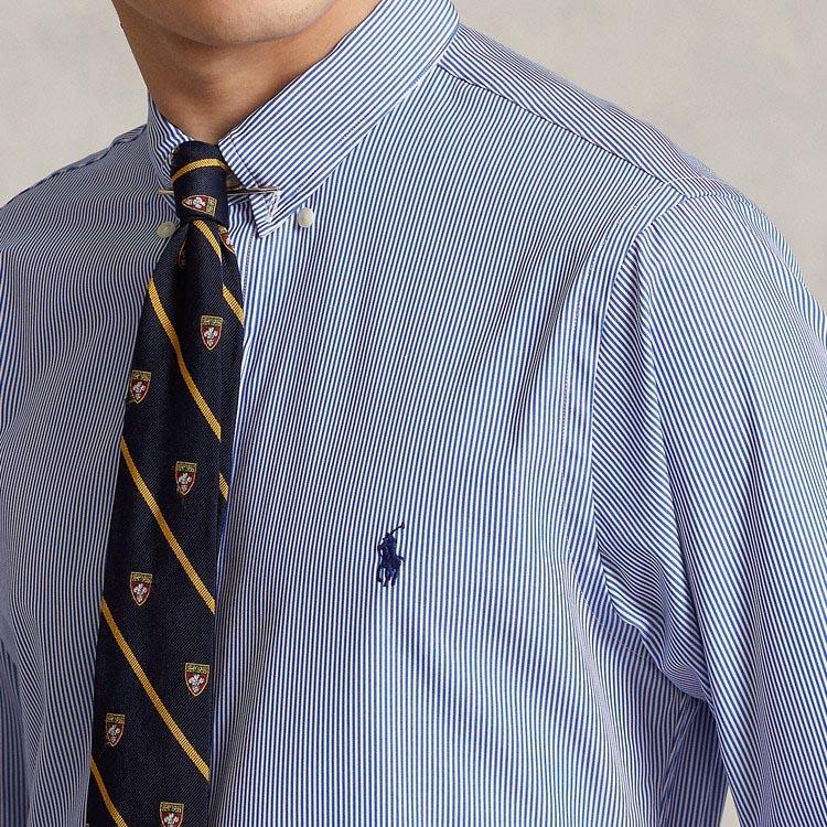 Polo Ralph Lauren FW22 Striped Casual Slim Fit Long Sleeve Shirt Men Shirts Blue MNPOWOV16822117-400