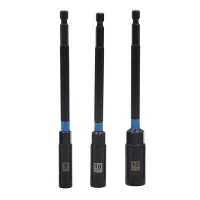 Hex Nut Driver Extension Set of 3 with Chrome Vanadium Steel Material