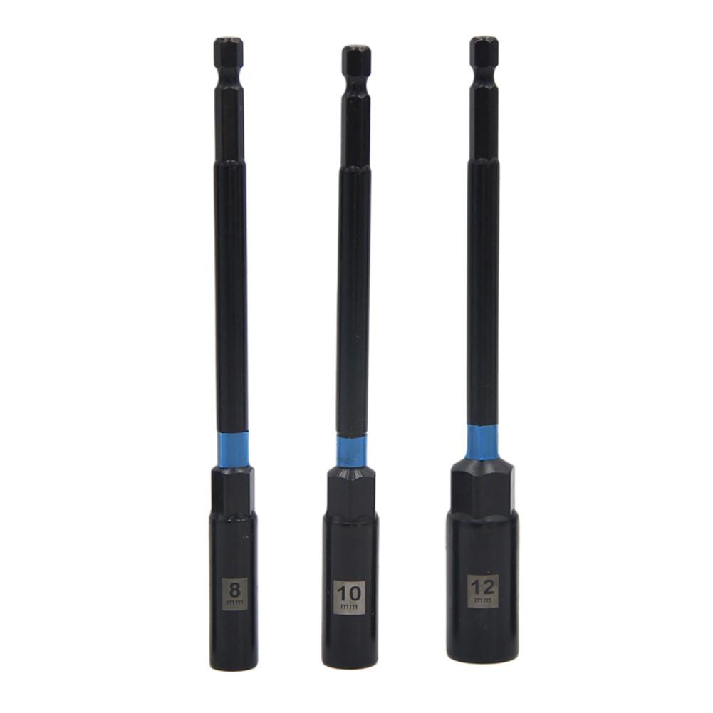 Hex Nut Driver Extension Set of 3 with Chrome Vanadium Steel Material
