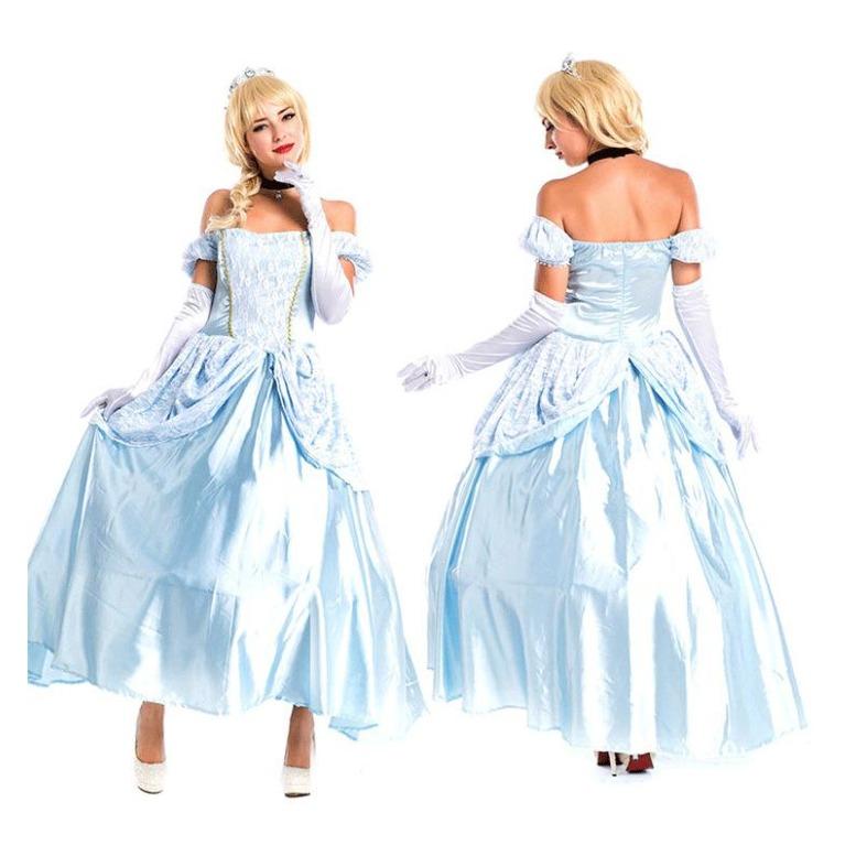 

Halloween female European court Sissi princess fluffy dress Snow White Cinderella uniform long evening dress One size fits all білий